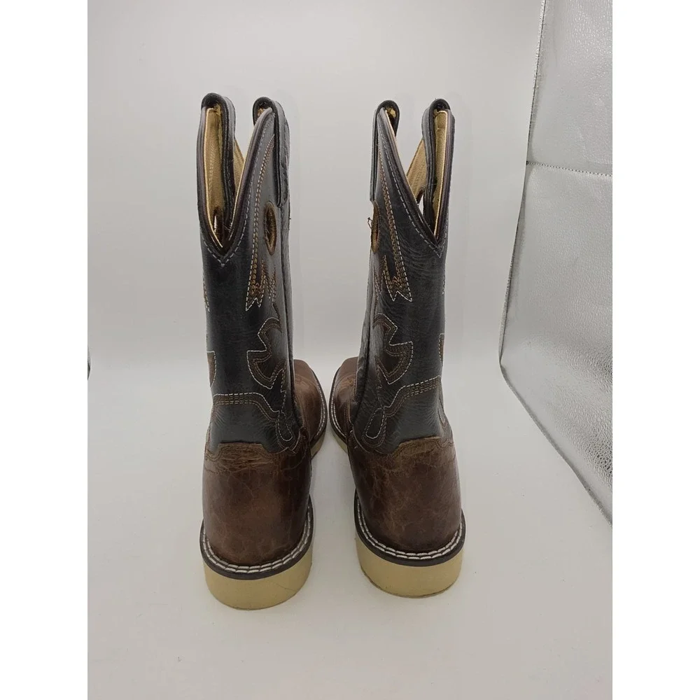 Smoky Mountain Youth Sz 6 Branson Broad Square Toe Western Boots Boys